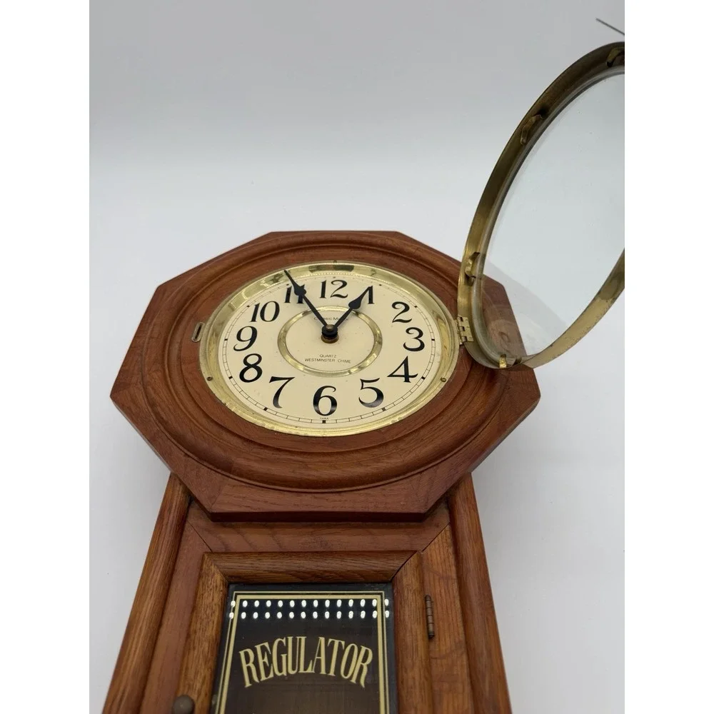 Vintage Regulator Classic Manor Clock Westminster Chime Quartz Pendulum Missing